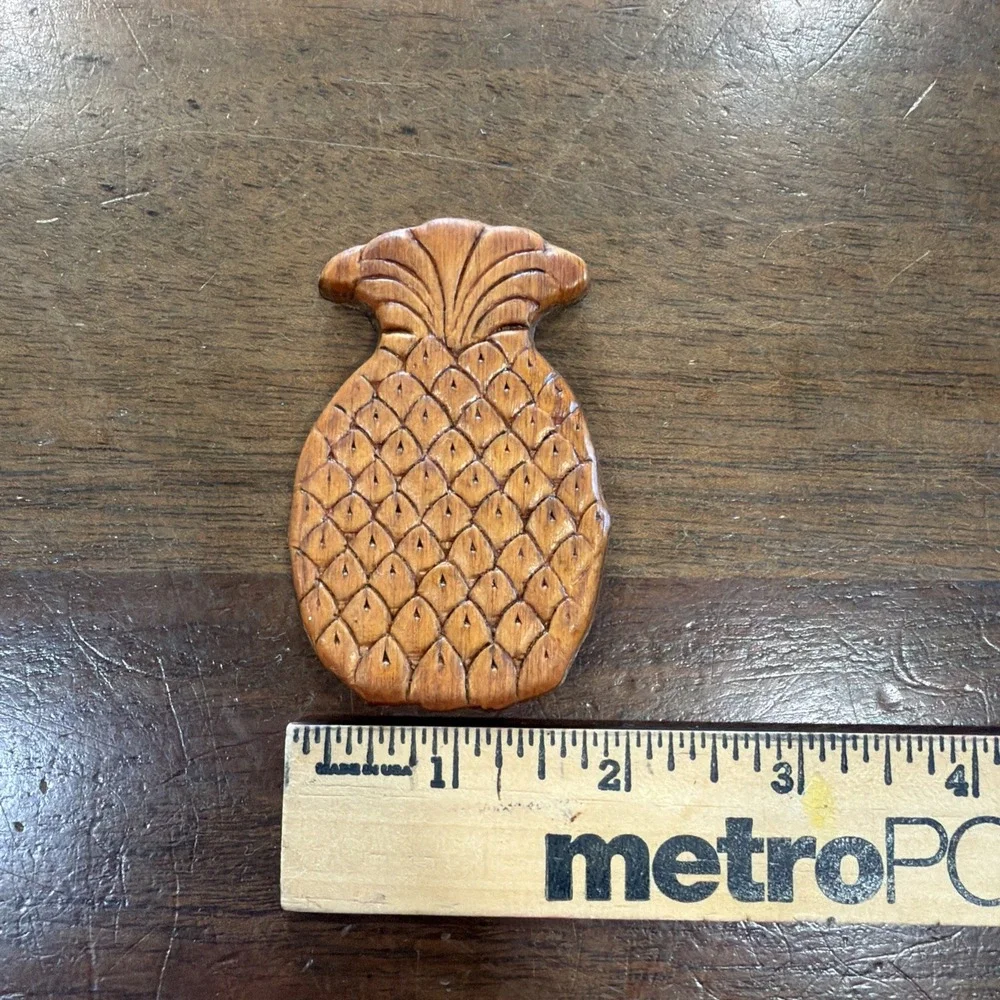 Wood Pineapple Collectable Fridge Magnet Kitchen